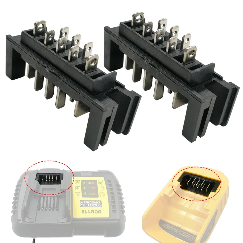 Terminal de conector de cargador de batería de iones de litio DCB112, Terminal de conector de cargador de batería de iones de litio para reparación y montaje de batería, 2 uds.