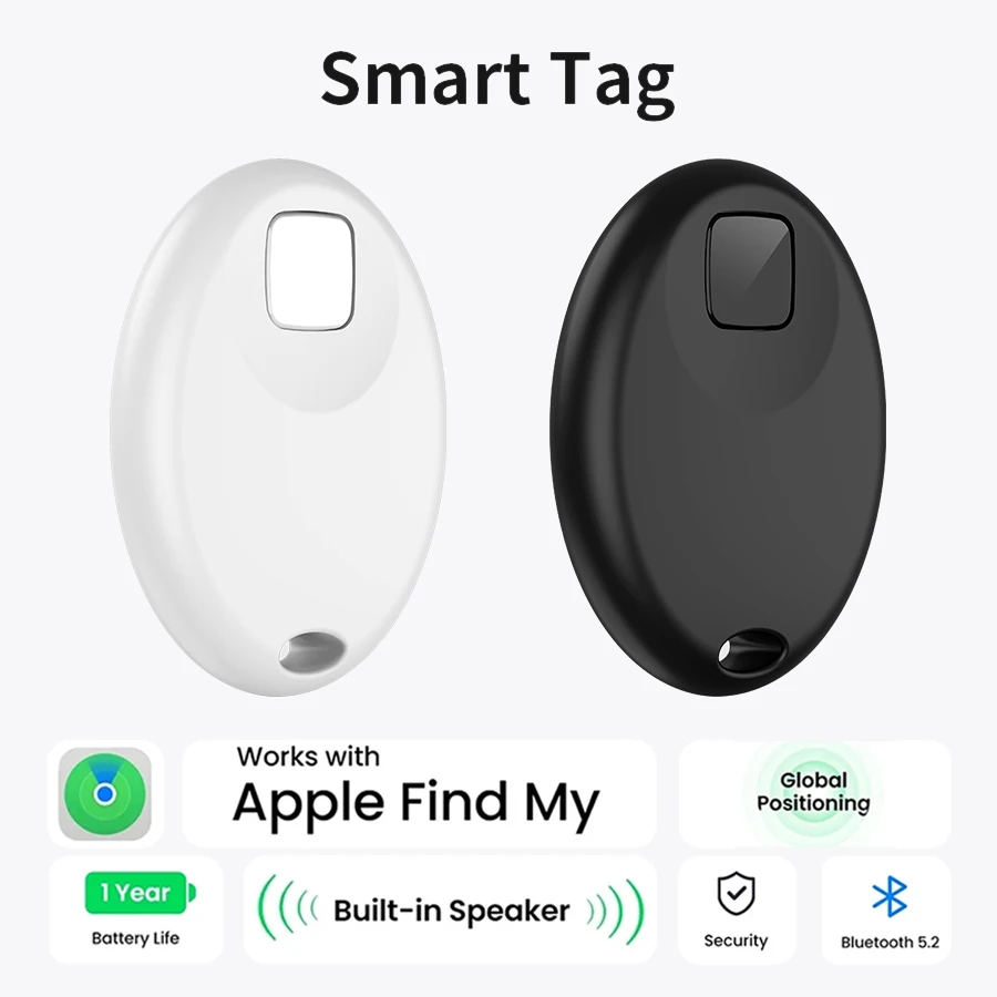 New Mini Smart Tag Anti-lose Security Finder Tracker Bluetooth GPS Locator Works with Apple Find My for Key Pet Luggage Backpack