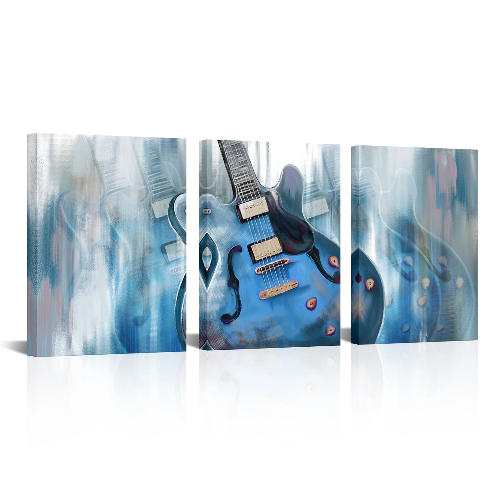 

3 Pieces Electric Guitar Poster Wall Art Band Instrument Print Canvas Art Modern Style Picture Living Room Home Decor