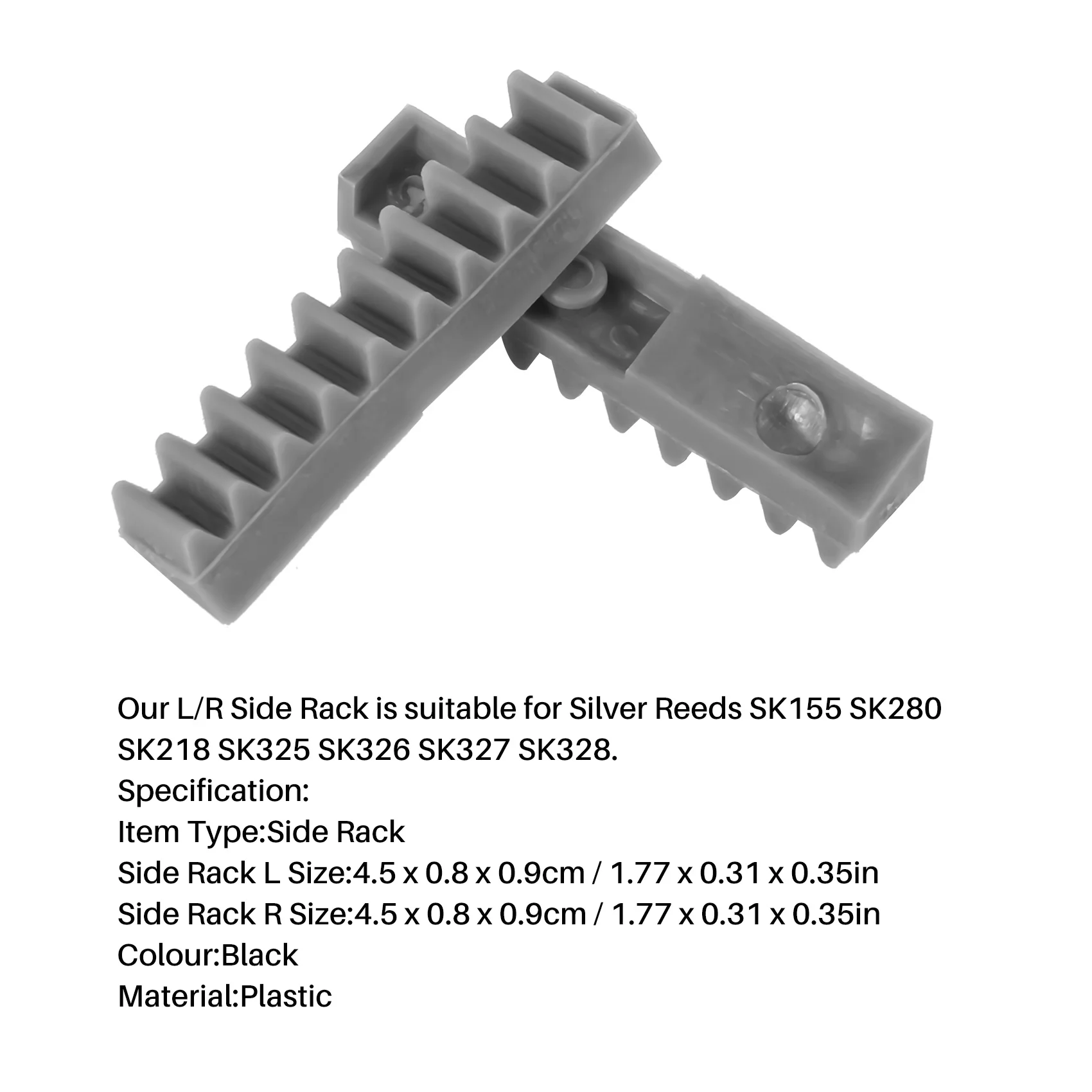 Suporte lateral para máquina de tricô AS533, um par de acessório de rack lateral de plástico L/R para máquina de tricô de palhetas prateadas SK155 SK280