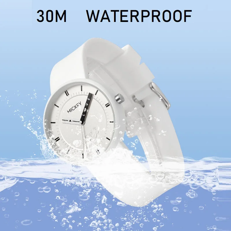 Disney Original Mickey Mouse Women Cartoon Quartz Wristwatch Girl Student Children Teenager Silicone Waterproof New Montre Femme