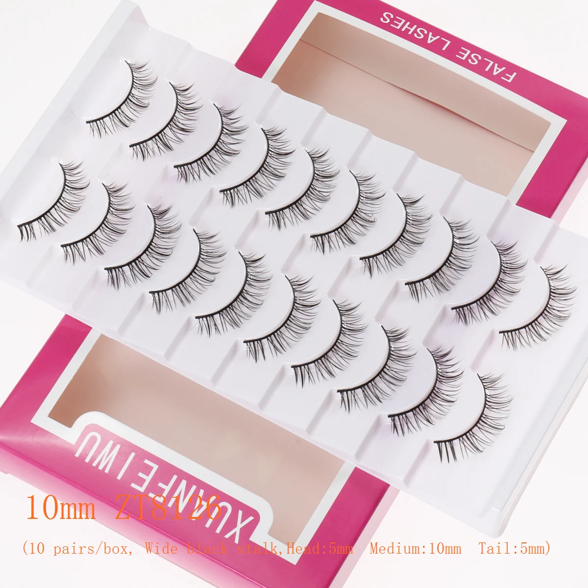 Sztuczne rzęsy Xuanfeiwu, pełne, naturalne, rzadkie, do codziennego noszenia, łatwe w aplikacji, idealne do makijażu w stylu manga, na odkryte twarze, do lekkiego makijażu, cosplayu, puszyste rzęsy kocie i lisie.