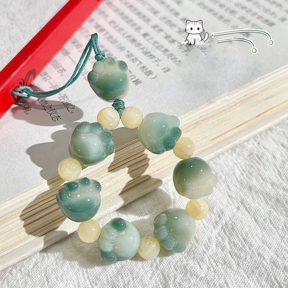 

Elegant Cat Paw Bodhi Seed Phone Accessory Buddhist Prayer Beads Pendant for Women Girls Spiritual Handmade Jewelry Gift Trendy