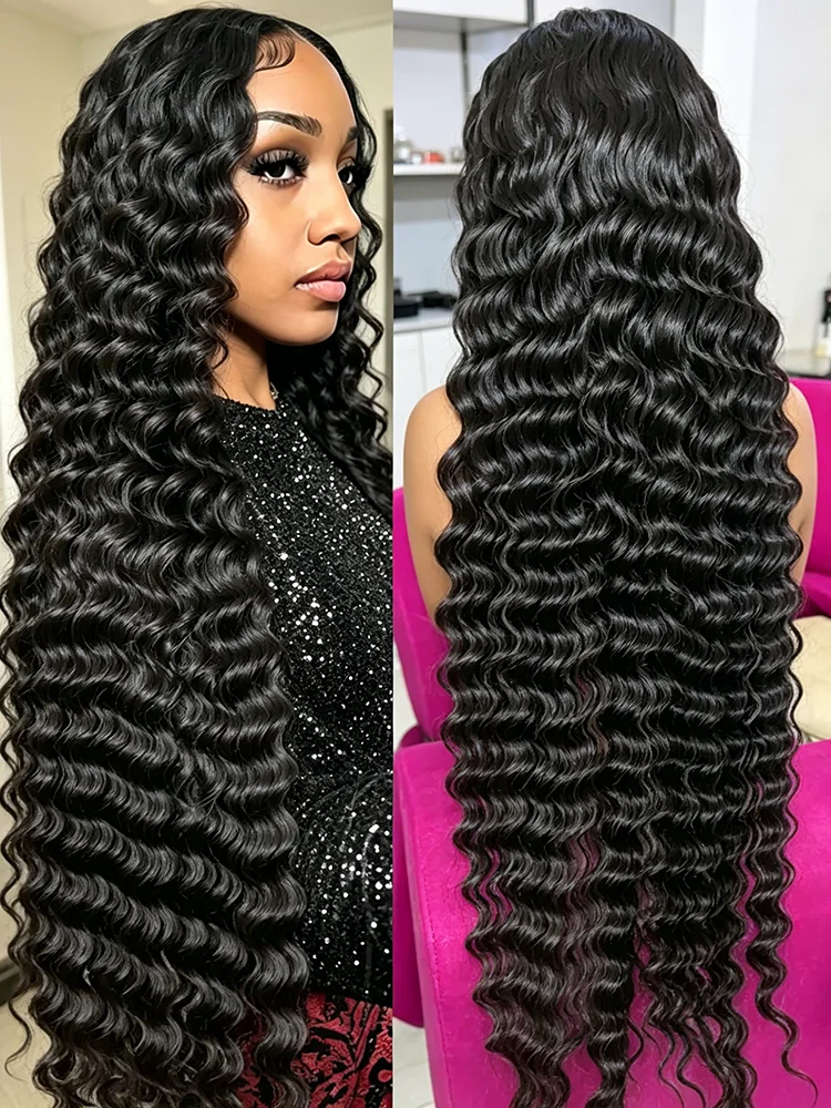 

Loose Deep Wave 360 Full Lace Wig 13x6 HD Lace 250% Density Curly Brazilian Human Hair 13x4 Preplucked 30 40 Inch Wigs For Women