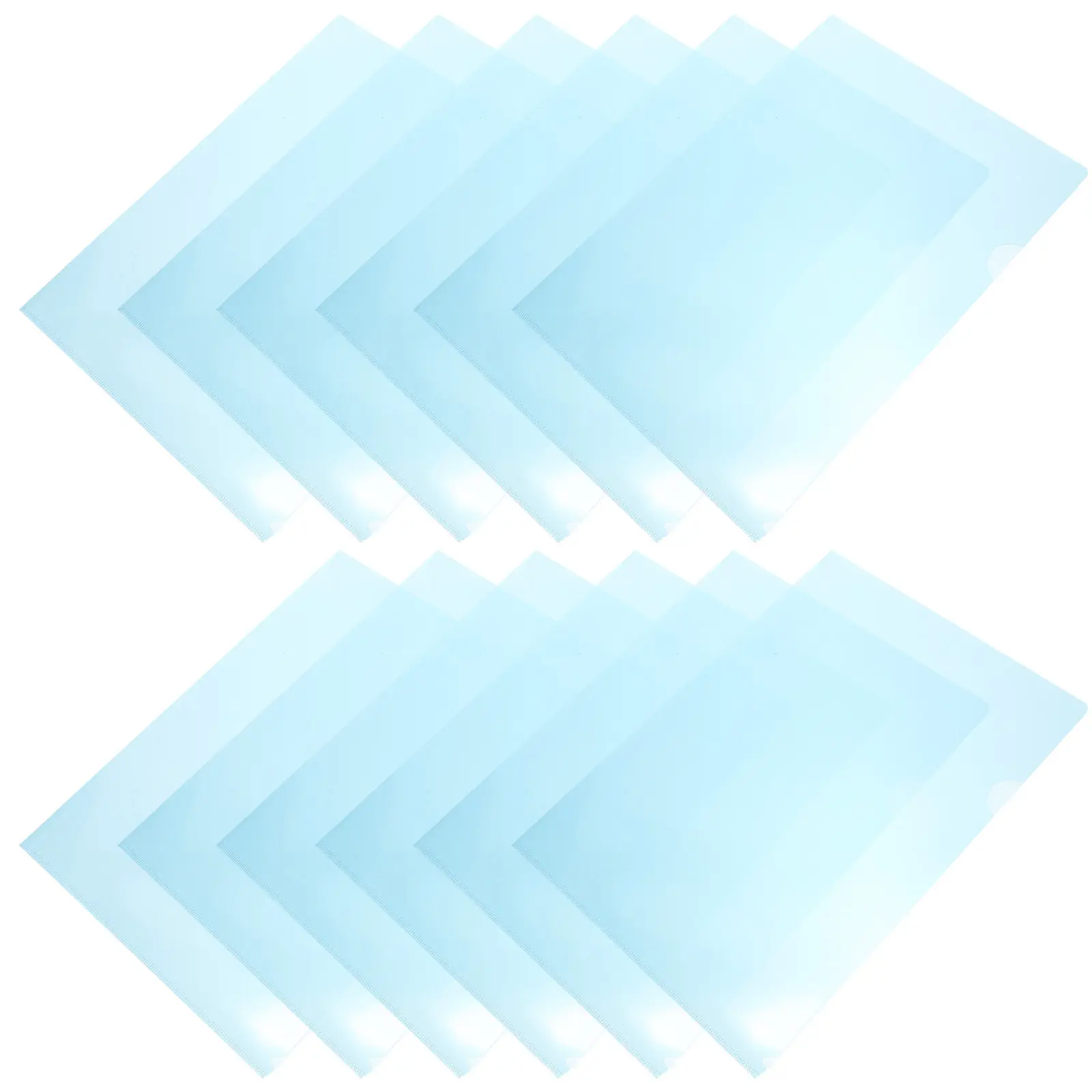 12Pcs Clear Plastic File Folders for Documents A4 Size Lightweight Tear-Proof Document Protectors for Office Study Travel