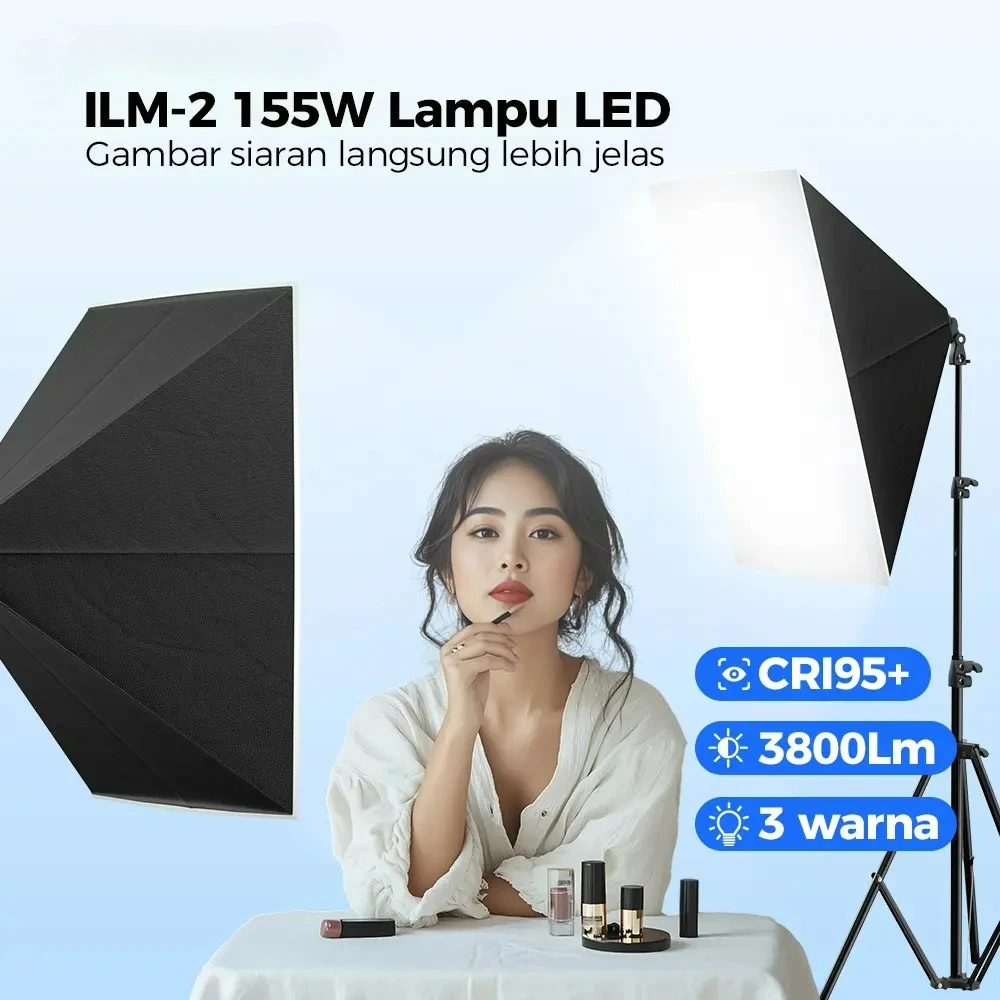 50x70cm Softbox 85W/155W Bulb Photography Studio Photo Lighting Kit Continuous Light System for Camera with Remote Control