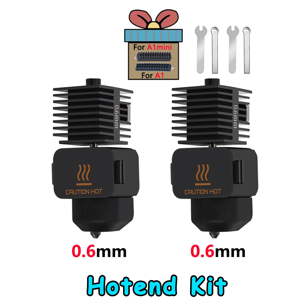 Hotend Voor Bambu Lab A1 mini Montage Hotend Kit 0.2 0.4 0.6 0.8MM Vervangbaar Mondstuk Voor 3D printer Bamboo Lab A1/A1 mini