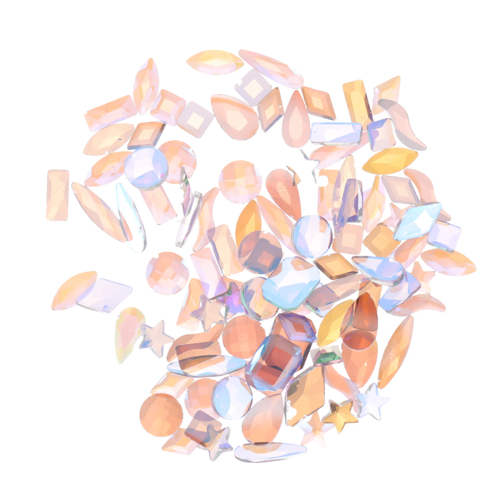 

100 Nail Studs Zircon Decorations Flat Shaped Patches for Glamorous DIY Projects Women Girls Manicure Decals Jewels
