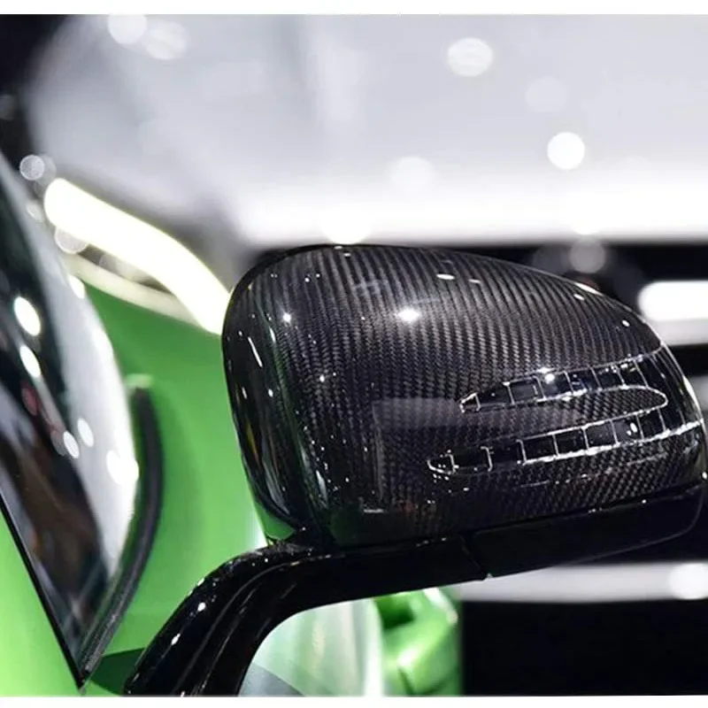 

2pcs/Carbon Fiber Mirror Cover Rearview Mirror Shell Cap Modification Accessories for Mercedes Benz SLK R172 AMG GT SLC