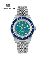 San Martin Origineel Ontwerp Mode GMT 39.5mm Heren Sporthorloge Japan NH34 Automatisch Mechanisch Waterdicht 100m SN0116 Reloj