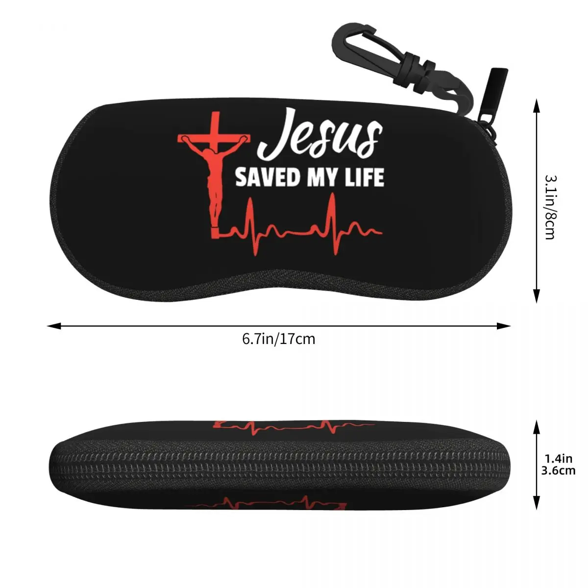 Custom Jesus Saved My Life Shell Eyeglasses Protector Cases Women Men Sunglass Case Christ Christianity Glasses Pouch