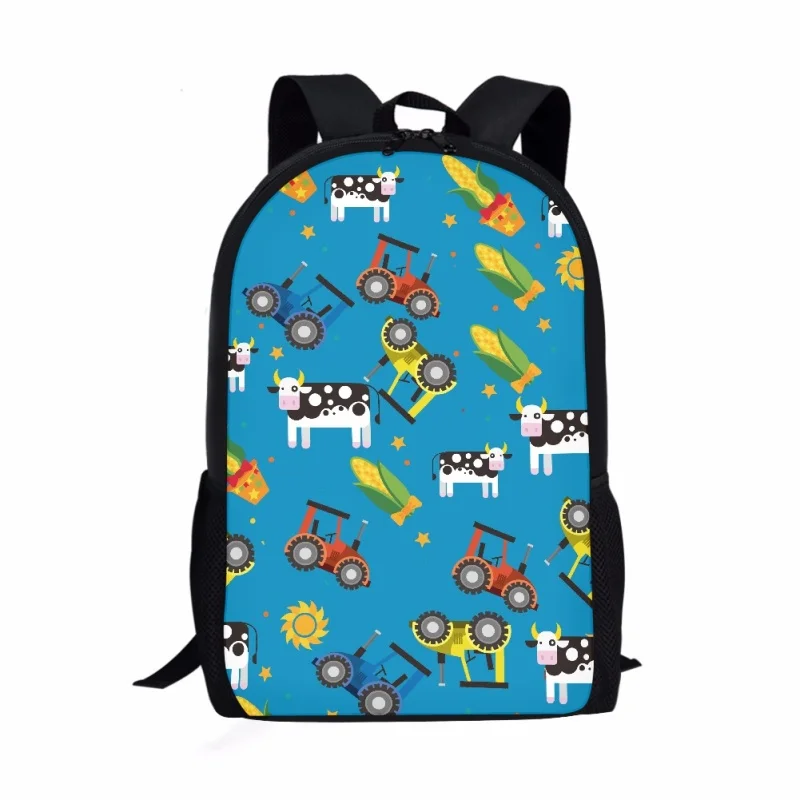 Cartoon Farm Truck Print Children Students School Bag Girls Boys Book Bag Laptop Bag Daily Casual Backpack Travel Rucksacks