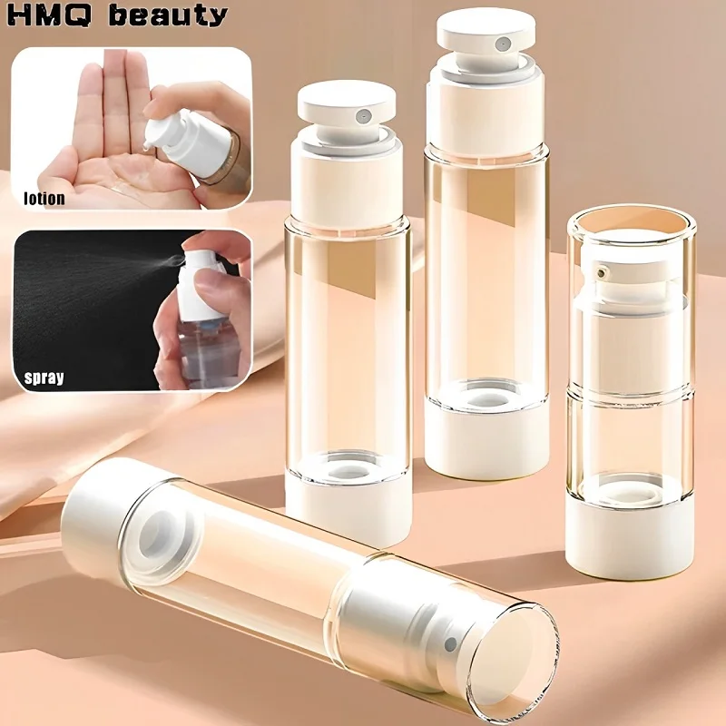 

15-100ml Airless Pump Bottles Clear Refillable Vacuum Bottle Set Travel Portable Lotion and Spray Dispenser Cosmetic Containers