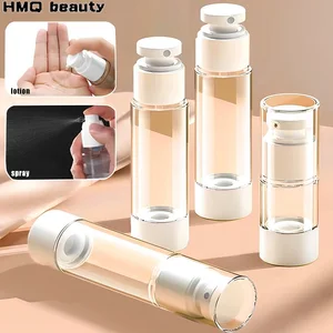 15-100mlエアレスポンプボトル透明な詰め替え可能な真空ボトルセット旅行ポータブルローションとスプレーディスペンサー化粧品コンテナ 10ベストセールスエアレスボトル-3