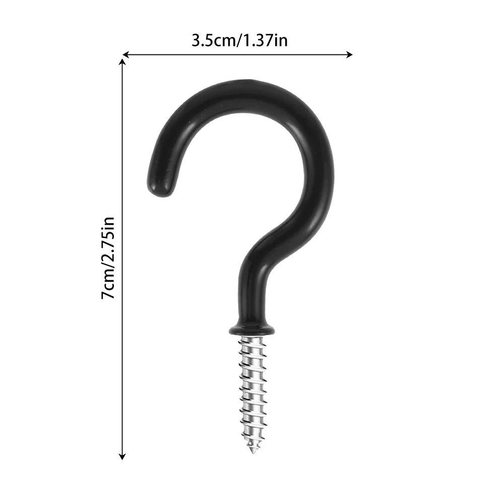 10/20Pcs Screw Hook Cup Ceiling Hooks Multifunctional Heavy Duty Wall Mount Plastic Dipping Iron Screw-in Hanging Plants Holder