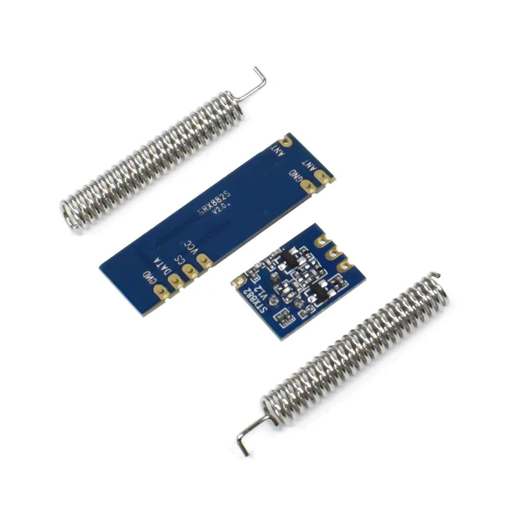 433MHz 100 Meters Wireless Module Kit ASK Transmitter STX882 + ASK Receiver SRX882 + 2Pcs Copper Spring Antenna