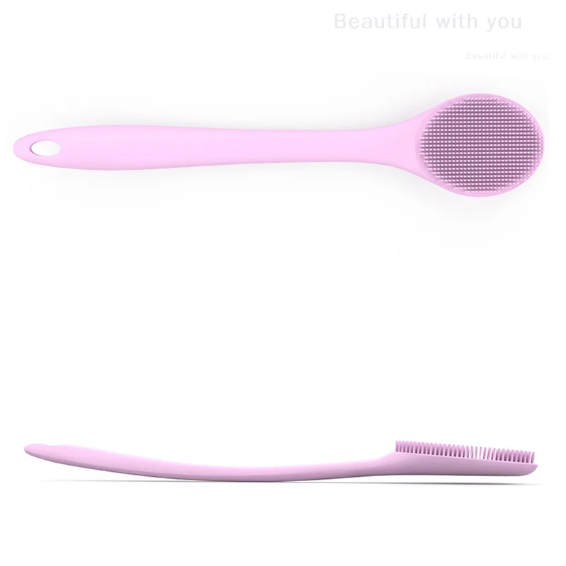 Épurateur de dos en silicone à long manche, épurateur de corps, brosse de douche légère, facile à tenir, peau, livres, exquis