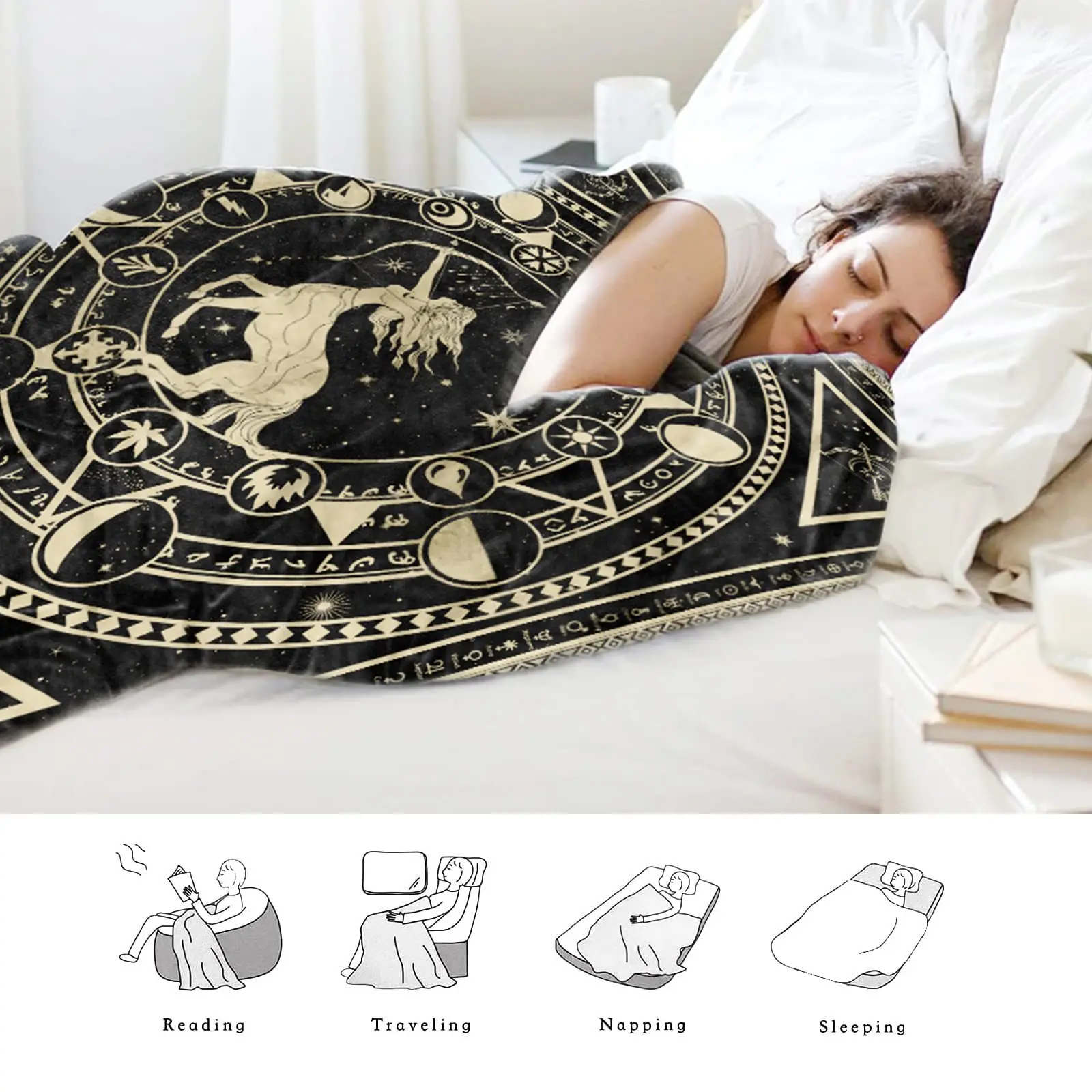 خمر القمر تسجيل بطانية مطبوعة ل أريكة سرير السفر التخييم غرفة المعيشة مكتب تكييف بطانية لجميع المواسم الهدايا