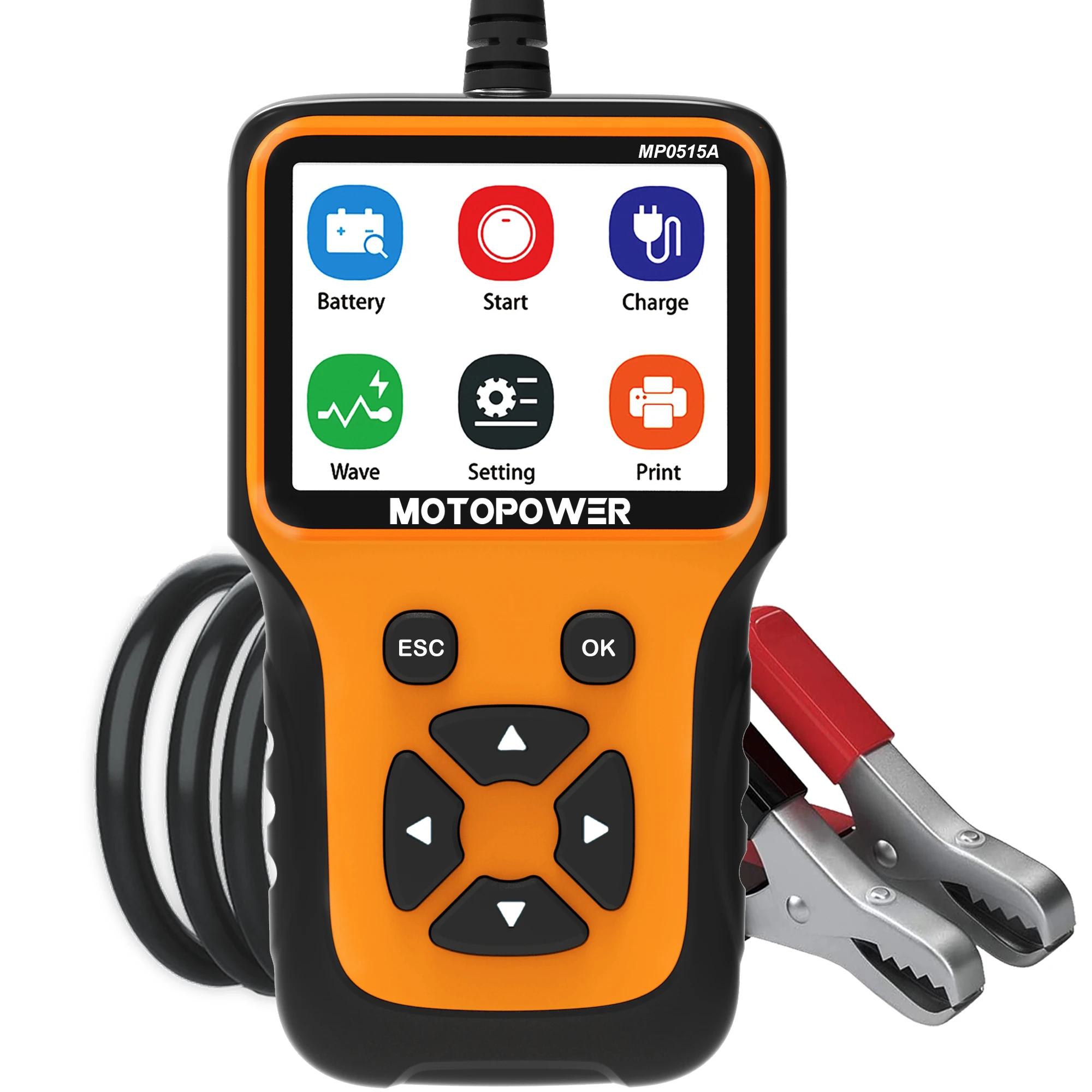 MOTOPOWER 12V Car Battery Tester Automotive 100-2000 CCA Battery Load Tester Auto Cranking and Charging System Test Scan