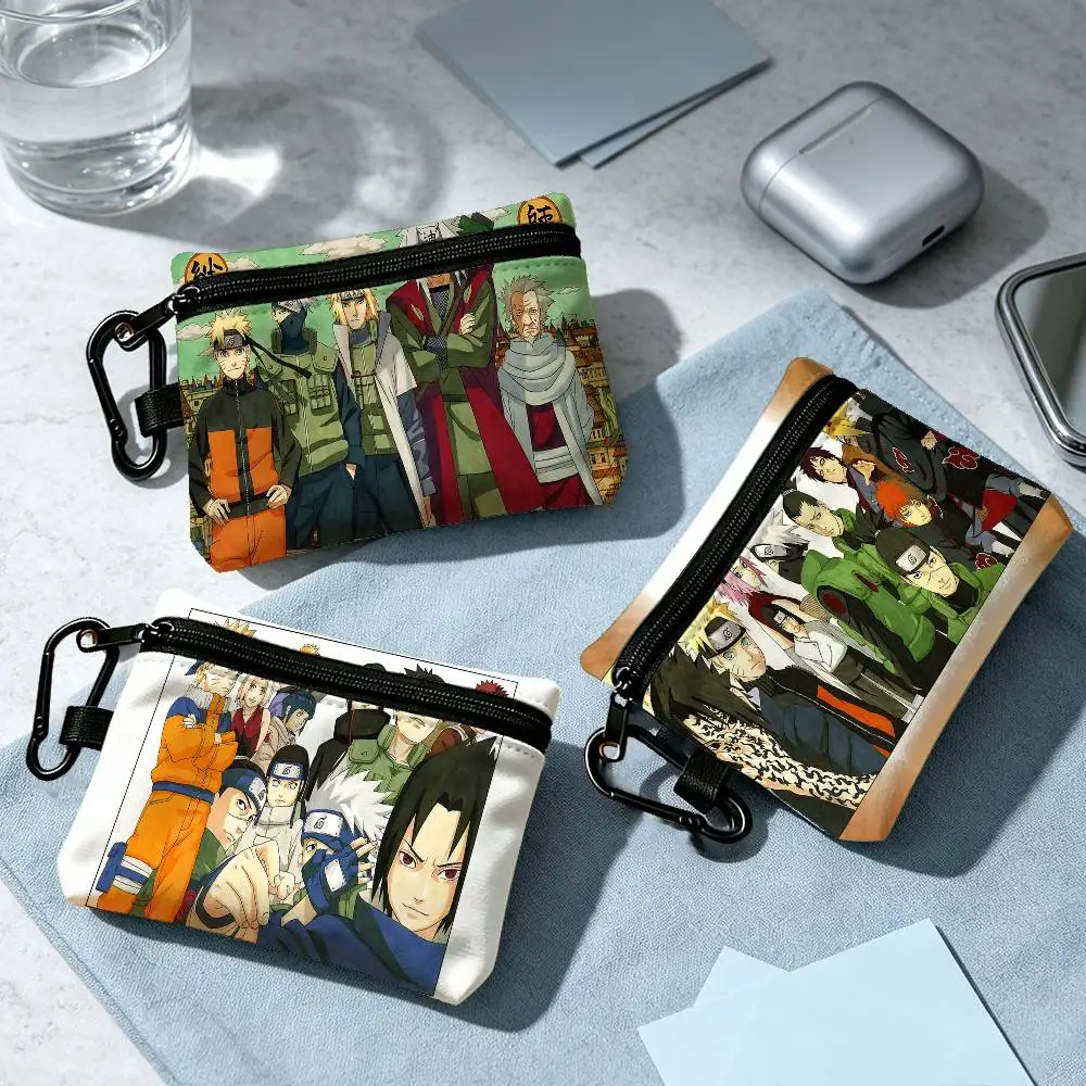 Naruto Anime Collectible Fashion Wear-resistant Oxford Cloth Coin Purse Portable Backpack Hanging Card Storage Bag