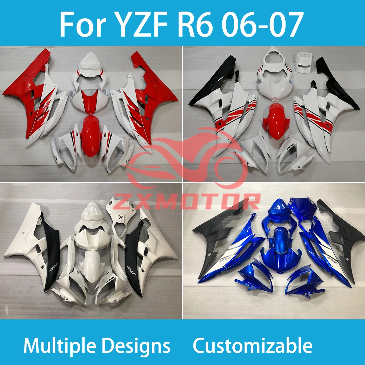 Rebuilding Faieing Kit for Yamaha YZF R 6 2006 2007 Refitting Motorcycle Racing Customized Shell Body Parts Fairings R6 06 07