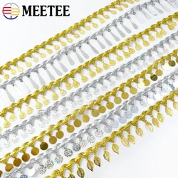 10Yards 3-5.5cm Sequin Tassel Fringe Trim Lace for Dance Dress Clothes Silver Gold Braid Decoration Ribbon DIY Sewing Accessory