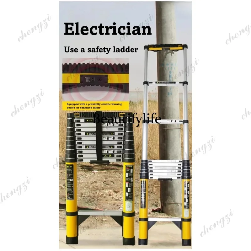 81 Aluminum Alloy Telescopic Ladder Electrician Grade Heavy Duty Design For Outdoor Engineering Applications view 5