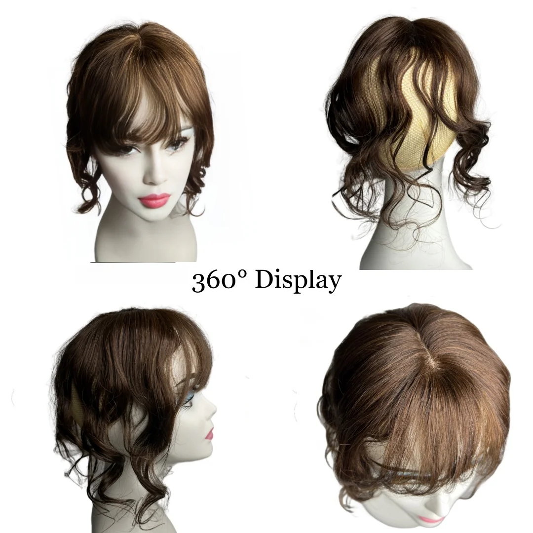 14 بوصة كليب في الشعر المجعد توبر للنساء الشعر البشري القبعات العالية مع الانفجارات الشعر التمديد غطاء فروة الرأس الطبيعي فقدان الشعر #2