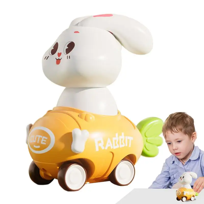 Friction Powered Toys Kids Bunny Press Racing Car Friction Powered Vehicles Shockproof Inertia Car Pull Car For Boys Girls