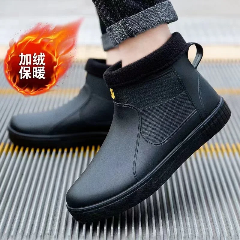 Quality Men\'s Rain Boots Men‘s Anti Slip Rain Boots 2023 Male Wear-resistant Shoes In Rain Snow Season  Botas Lluvia Impermeable