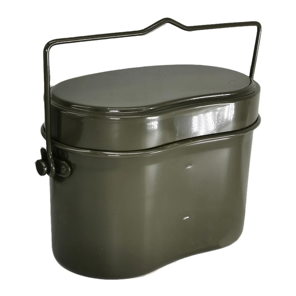 Cacerola de aluminio de 20x12,8x11cm, juego de utensilios de cocina ligeros para exteriores, fiambrera portátil, mochila, ahorro de espacio, fácil de sostener