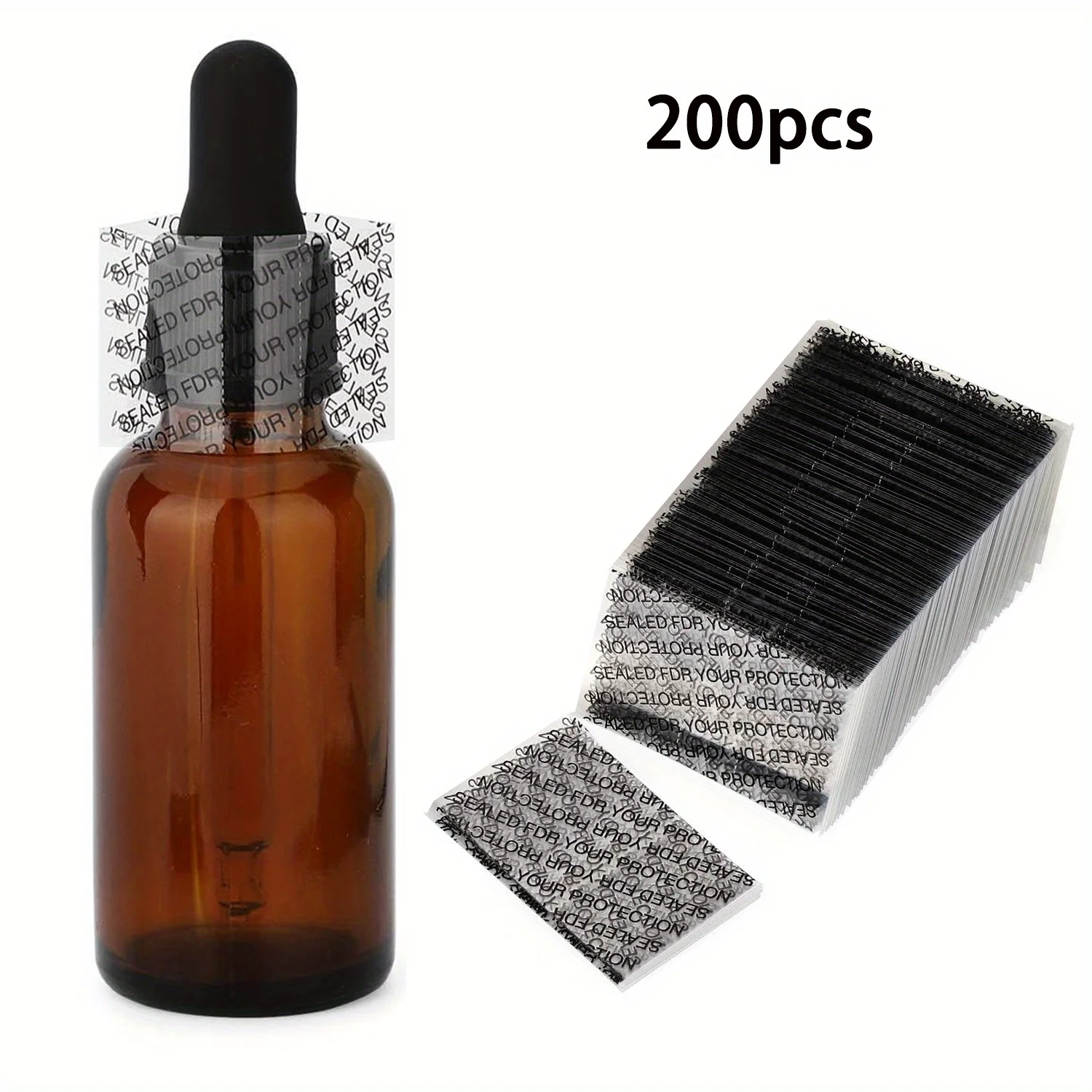 

200pc 41x30mm Shrink Band Transparent Printed Perforated Band Heat-Shrink Packaging Sealing Tape For Diameters 2.1-2.4cm