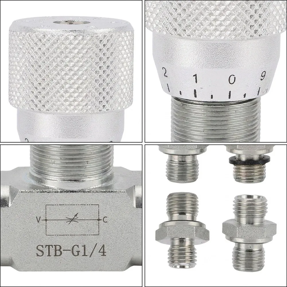Flow Control Valve G1/4 for Mini Excavators For 0.8-2 for ton Featuring Alloy Steel Construction and Precise Regulation