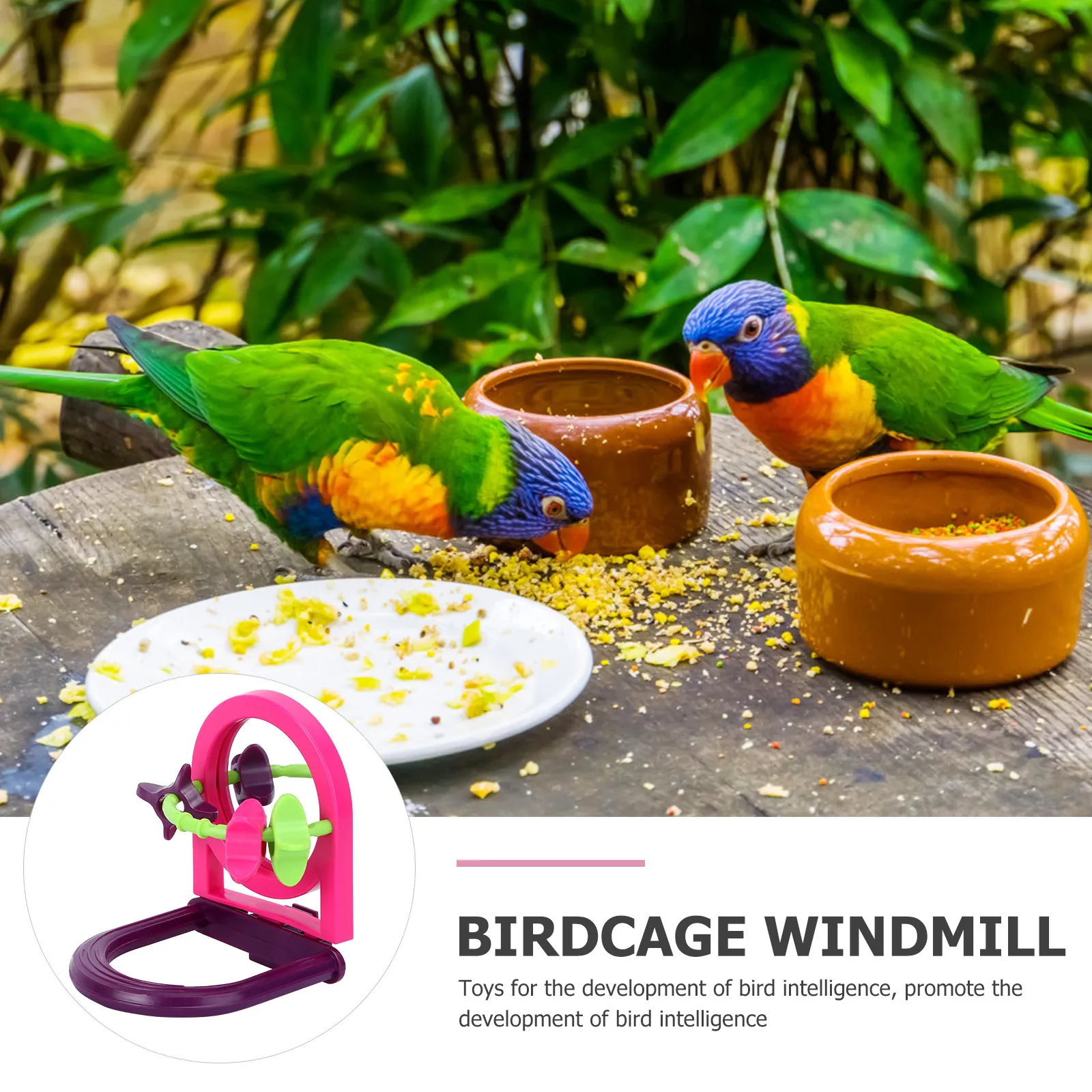 1Pcs Bird Cage Playing Colorful Parrot Biting Stand Rack Random Color Creative Parrot Hanging Plaything Funny Birds