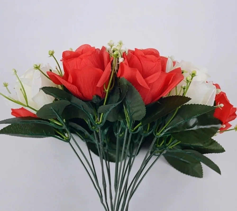 18 Köpfe Echte Glückliche Blume Mini Fotografie Foto Geschenk Valentinstag Blumen 10 Farben Natürliche Simulierte Rose Heimdekoration – Detail 4