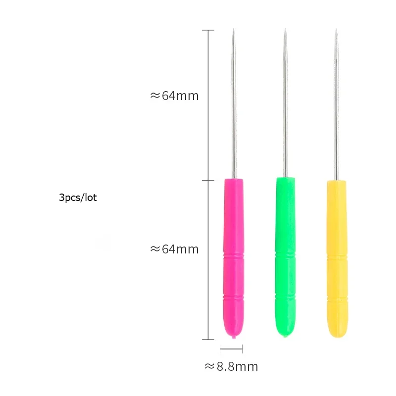 3 sztuk/partia rękodzieło DIY zestaw narzędzi uchwyt z tworzywa sztucznego szydło do szycia szydło do szycia narzędzie do szycia, rękodzieło DIY