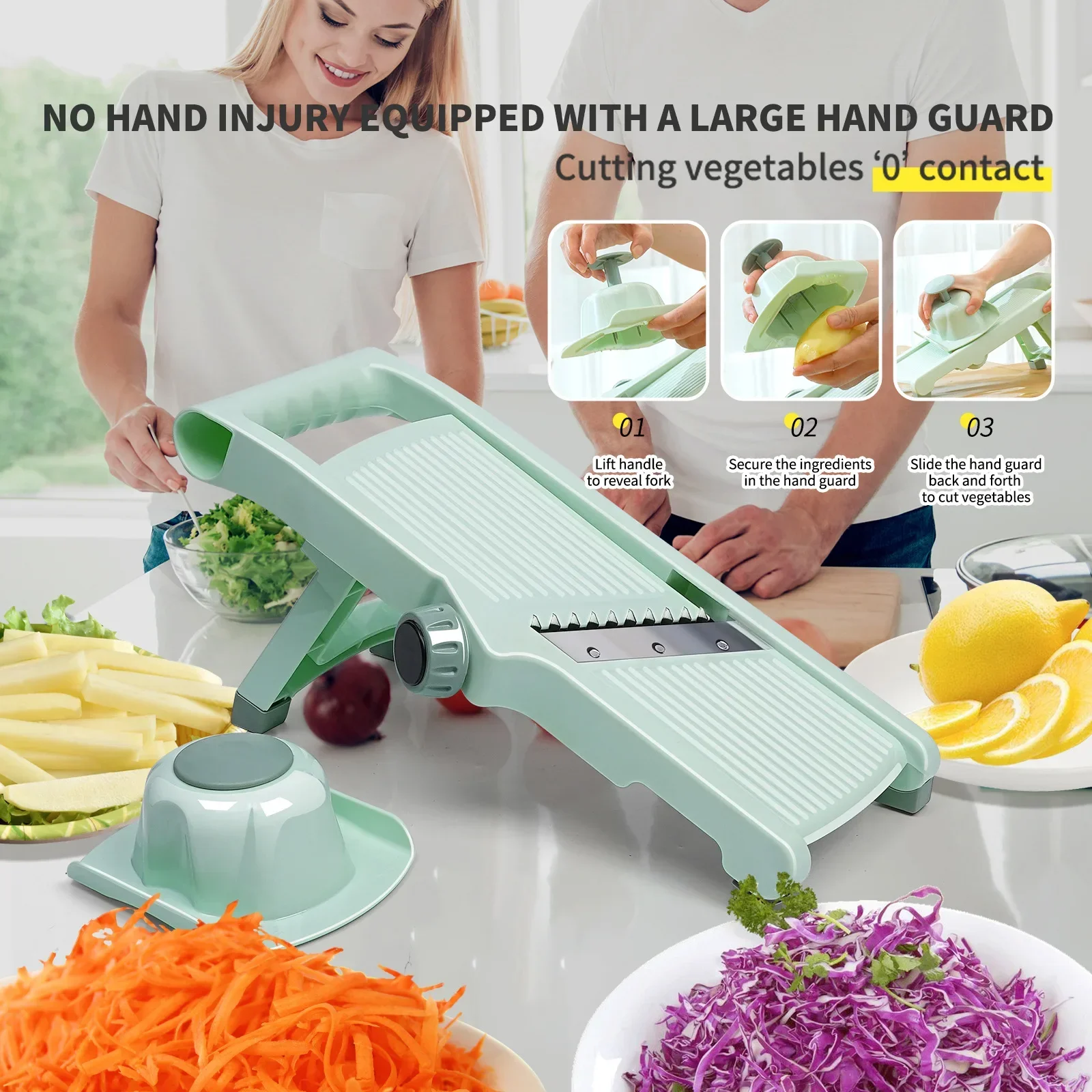 

Multifunctional Vegetable Cutter Onion Chopper Manual Safe Not Hurting Your Hands Food Shreds Grater Kitchen Vegetable Slicer