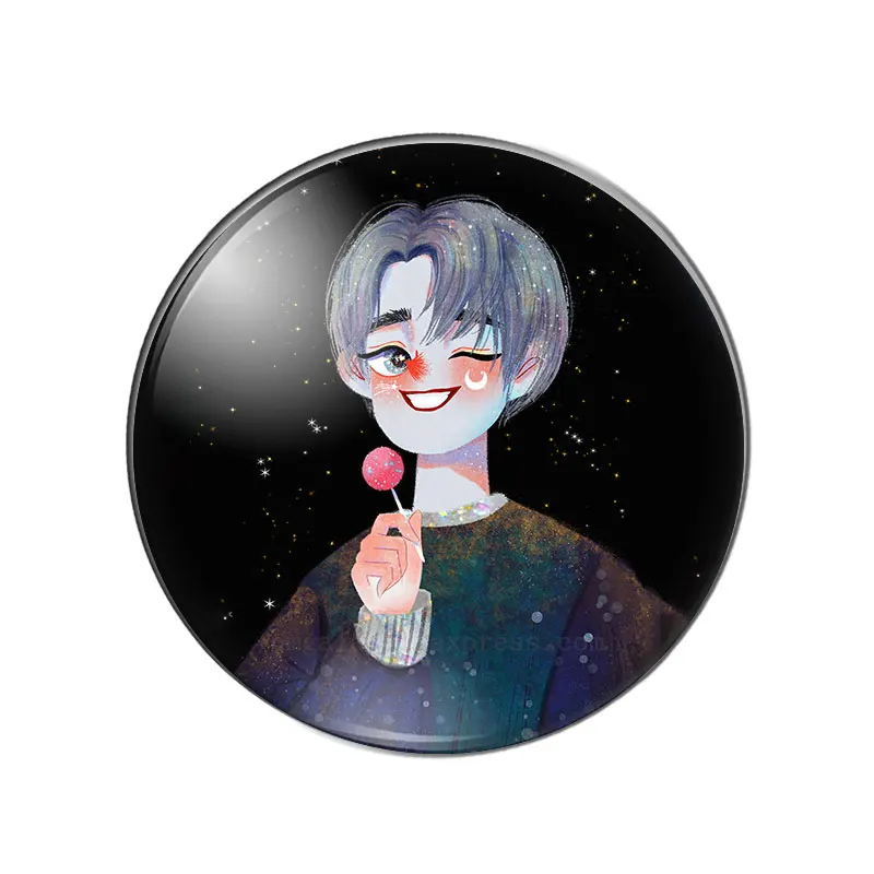 Cartoon Fashion Comics Boy Illustrations Round Glass Cabochon 12mm 16mm 18mm 20mm 25mm DIY Keychain Earrings Jewelry Findings