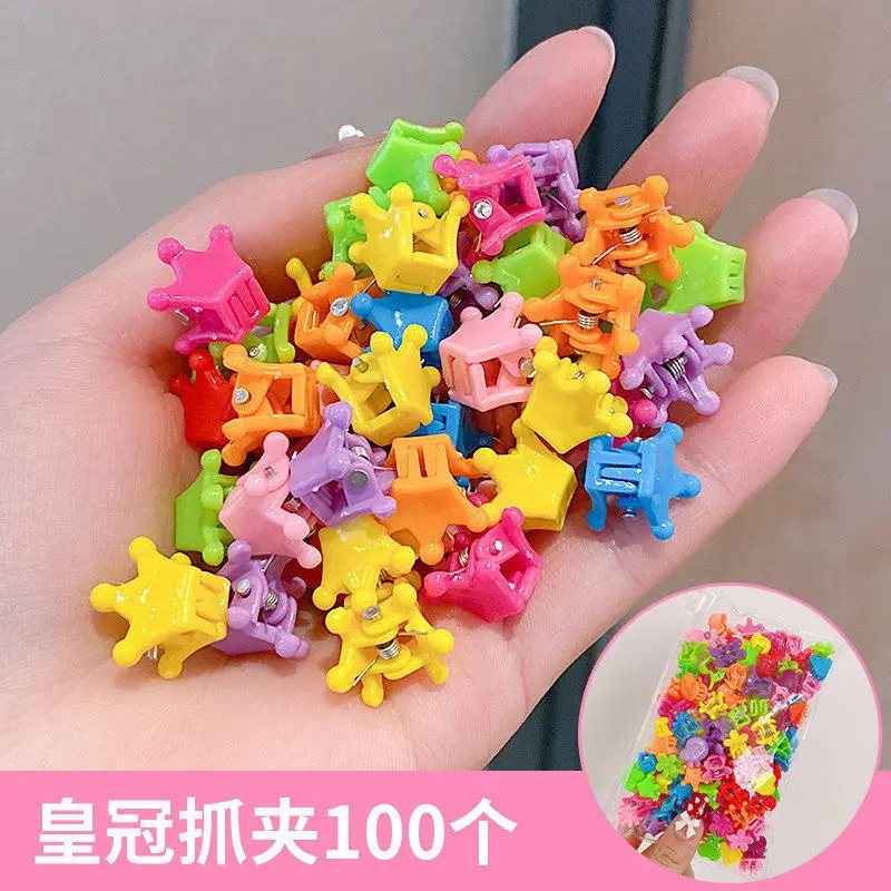 100pcs bunte kleine Klauen clips Mädchen niedliche Blume Schmetterling Haars pangen Haarschmuck Kinder Cartoon Haar Krallen Kopf bedeckung Geschenk