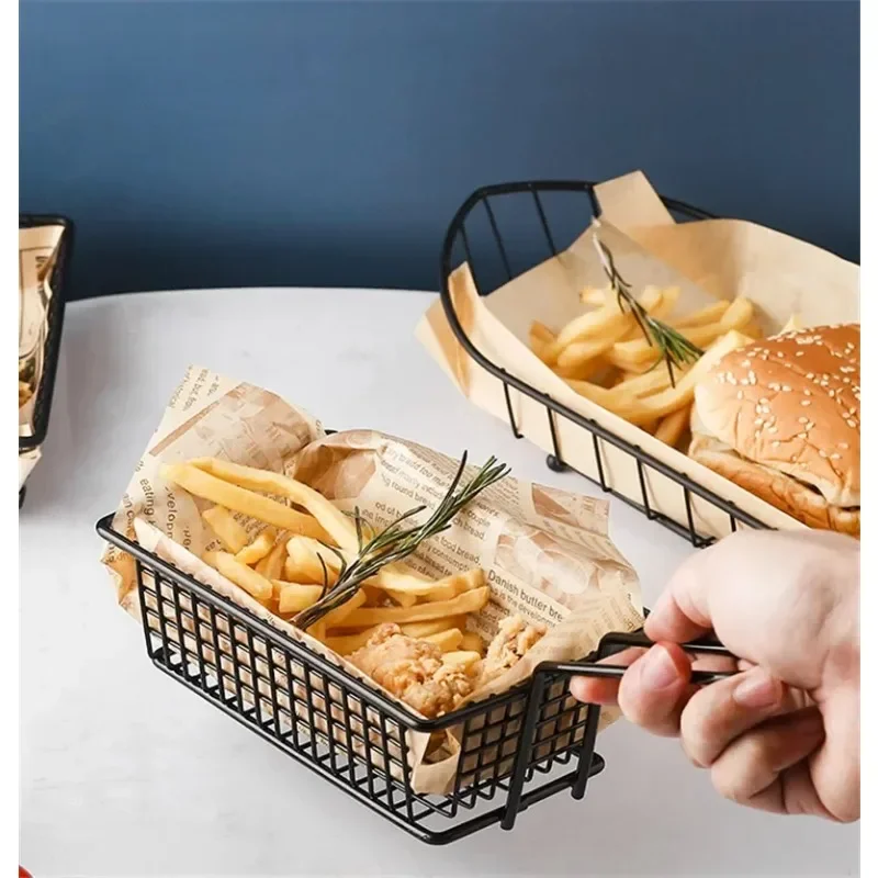 Cesta creativa para patatas fritas, Mini colador de Metal para freír, freidora, cocina, cesta para Chef, colador, taberna, club nocturno, cubo para aperitivos