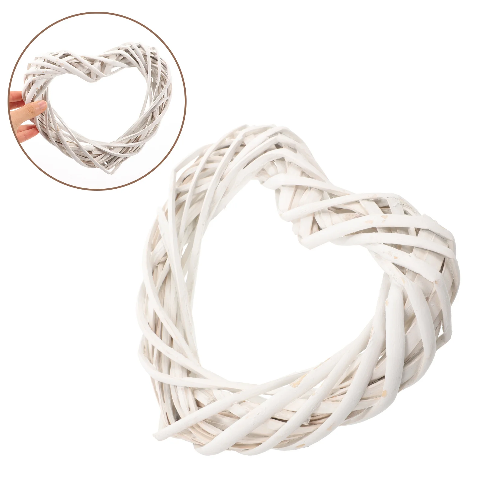 

Heart Shaped DIY Rattan Wreath Frame Natural Vine Branch Craft Ring for Christmas Wedding Home Decor Wall Hanging Ornament