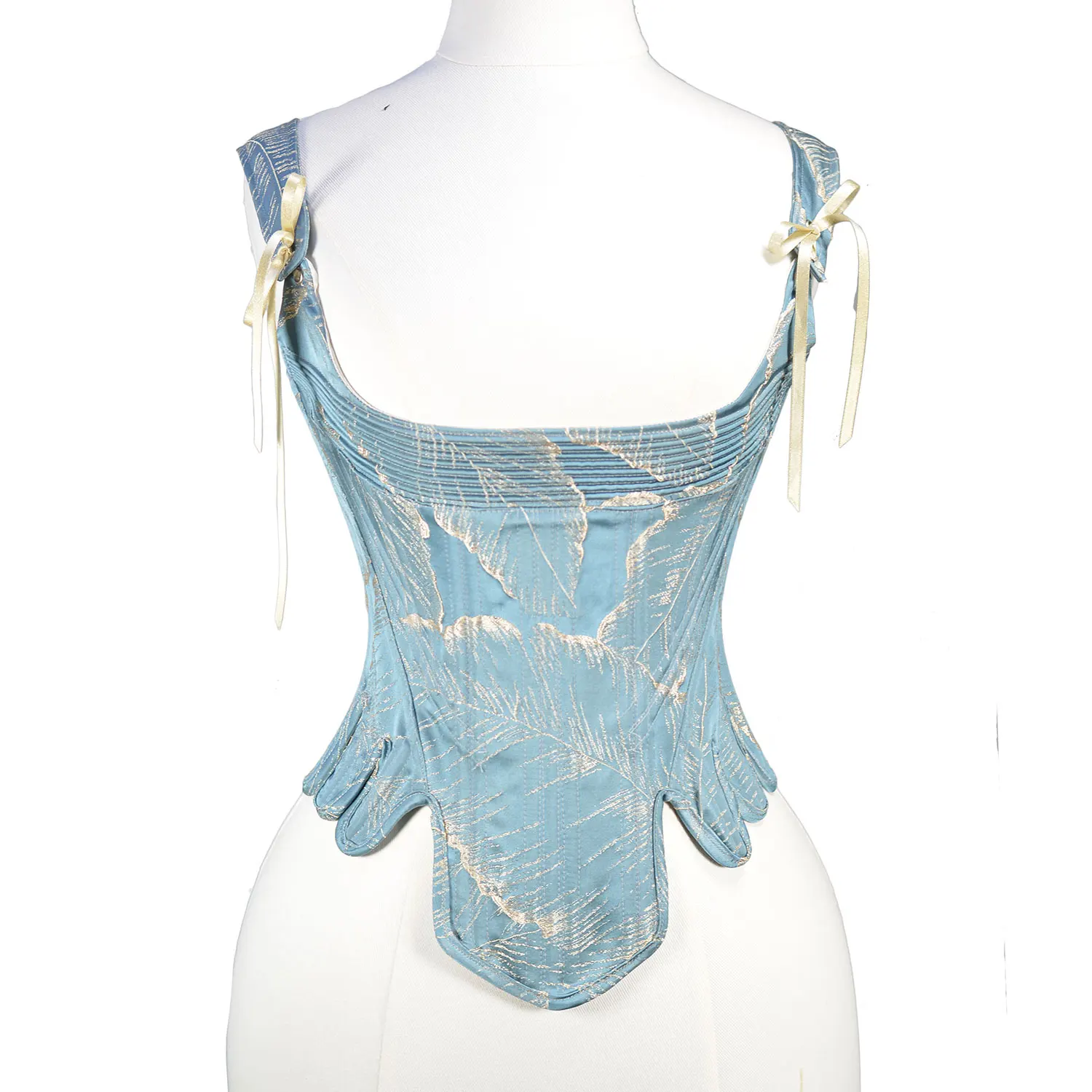 European corset corset character pattern lace editing sexy Women bandage sleeveless light blue princess suit