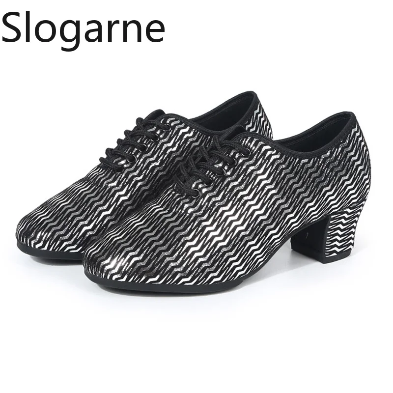 Women's New Latin Dance Shoes Ladies Modern Jazz Waltz Tango Ballroom Shoes 5CM Thick Heels Jazz Shoes Summer Dancing Sneakers