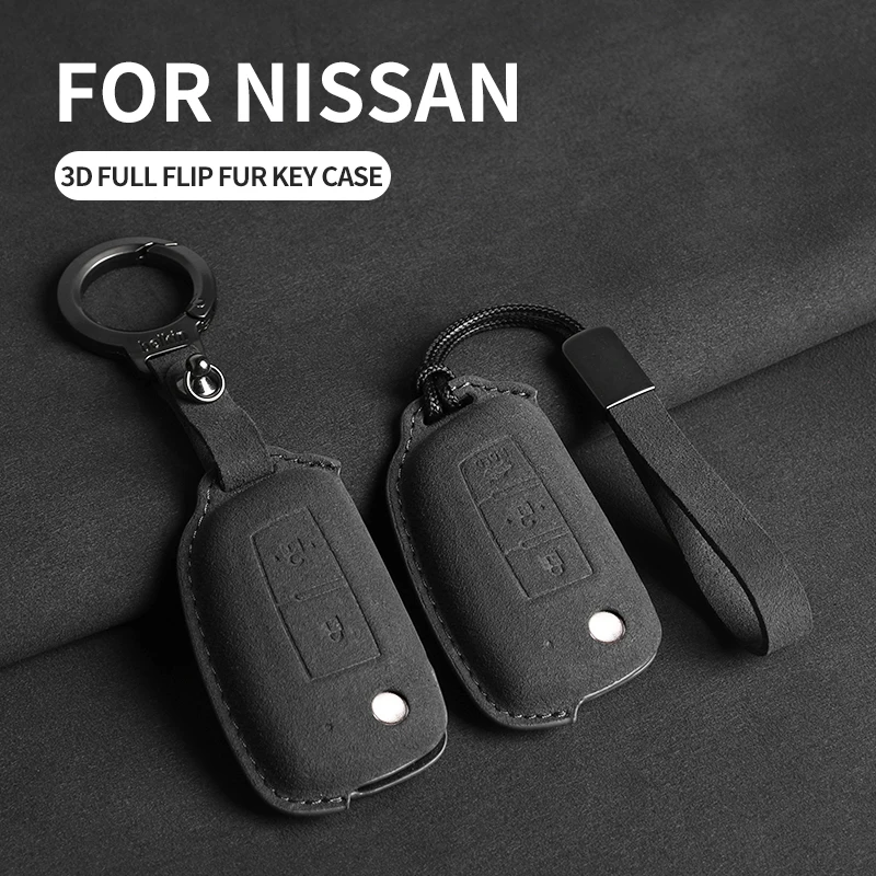 

Suede Leather Car Key Case Cover Key Bag for Nissan Qashqai J11 X-Trail X Trail T32 Juke Tiida Micra Murano Pulsar Altima Maxim