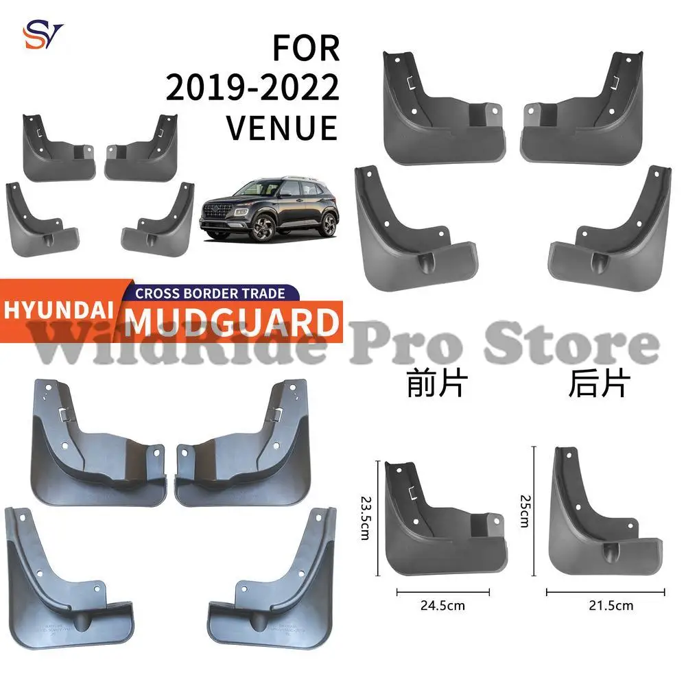 

Front and Rear Mud Flaps for 2019-2022 Hyundai VENUE Easy Installation PP Plastic Tire Protection