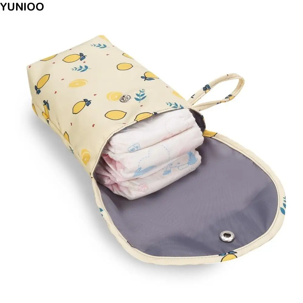 

Simple Cartoon Baby Diaper Bag Oxford Cloth Large Capacity Mommy Handbag Waterproof Handheld Diaper Storage Bag Baby