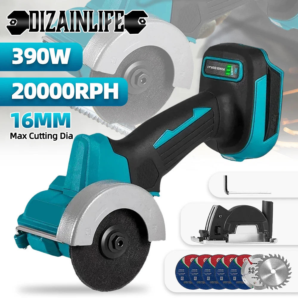 

76MM Brushless Cordless Electric Angle Grinder Grinding Cutting Polishing Machine Woodworking Power Tool for Makita 18v Battery