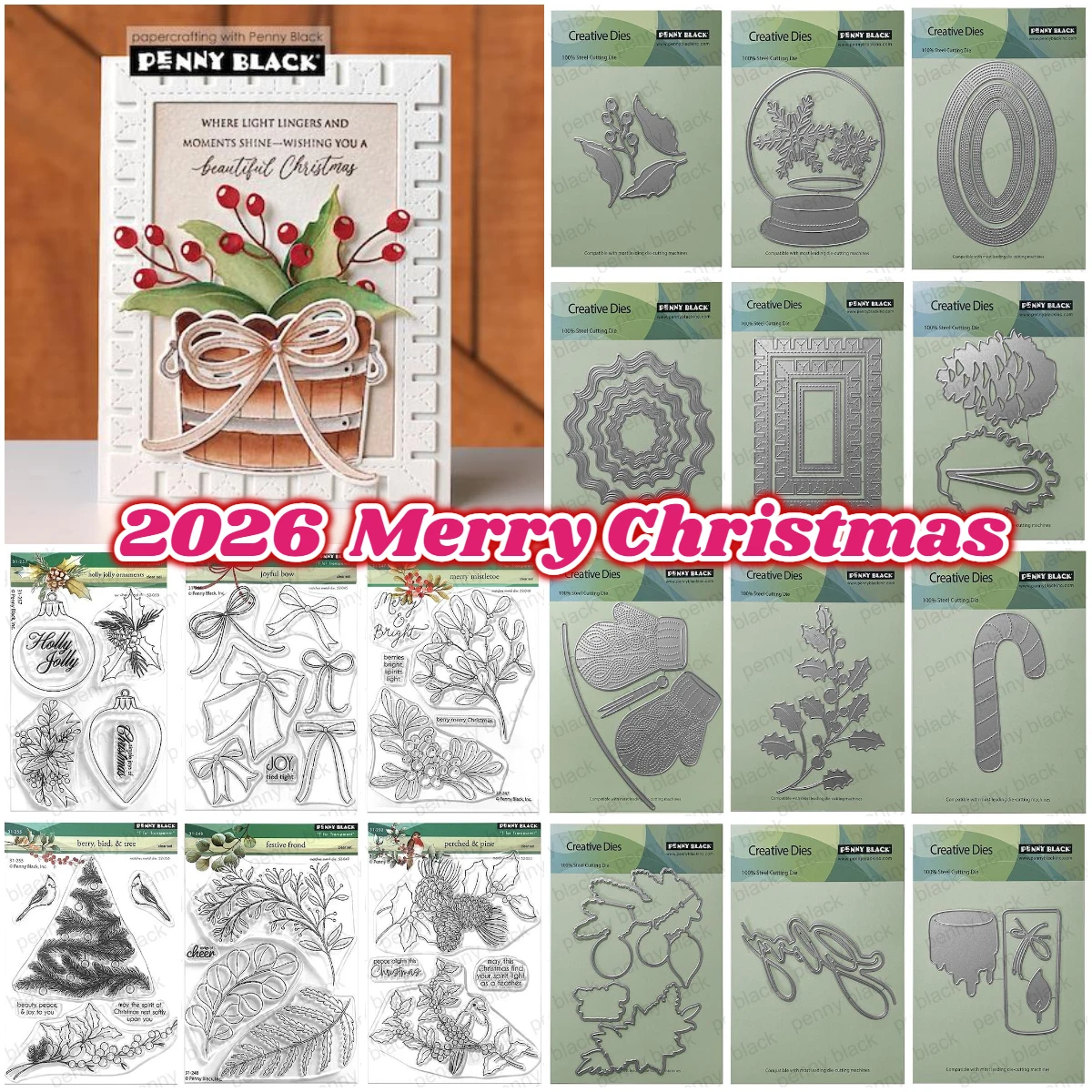 Holly Jolly Ornamente Weihnachtsfestliche Stanzformen Stempel Scrapbook Tagebuch Dekoration Schablone Prägeschablone DIY Grußkarte