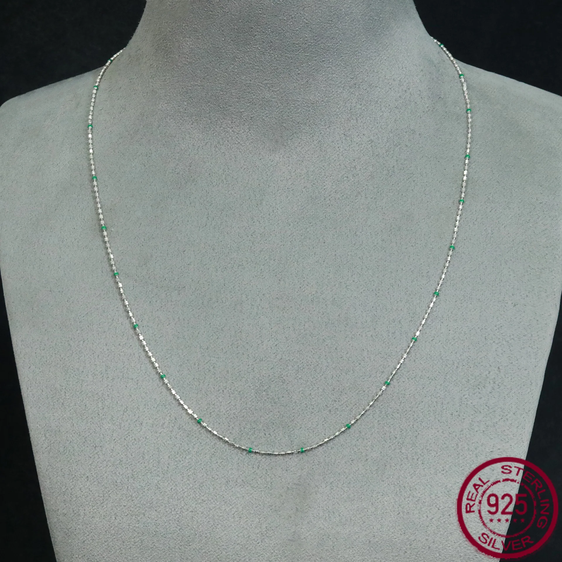 

New S925 Pure Silver High Carbon Diamond Drip Oil Bean Chain, Versatile for Daily Use, Universal Chain, Wedding Jewelry