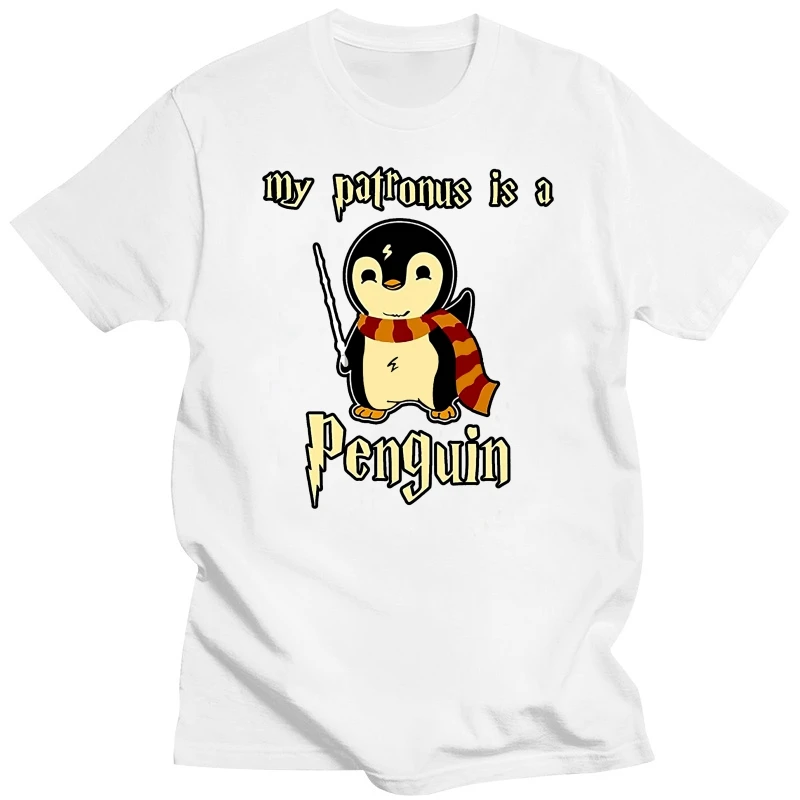 My Patronus Is A Penguin Hot 2020 T-Shirt Short Sleeve Funny Design Top Tee T Shirt Men High Quality Tees